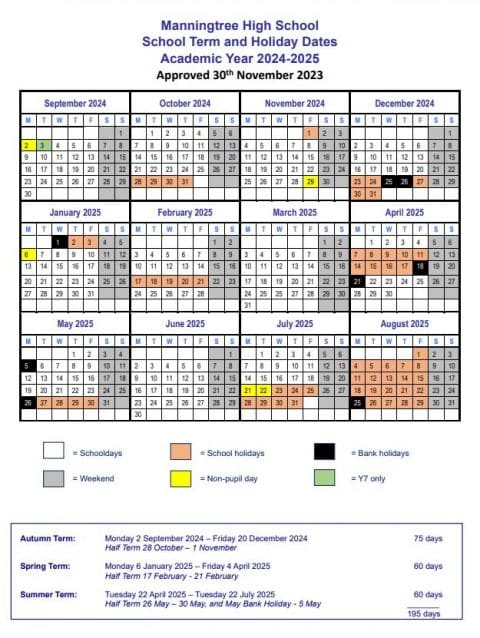 Term Dates - Manningtree High School