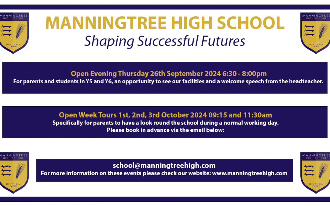 Open Evening 26th September
